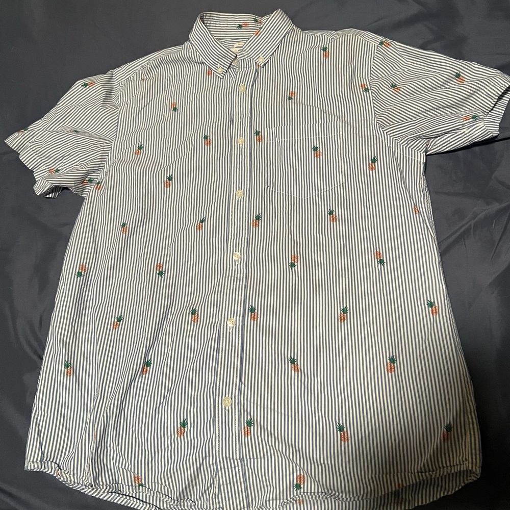 Slim Fit Pineapple Button Down Shirt